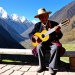 A wise, elderly Peruvian musician, fully clothed in vibrant, modest traditional Andean attire, plays a quena with profound expression. They are seated gracefully on a stone bench in a breathtaking, sunlit Andean mountain landscape, with majestic peaks and terraced fields in the background. The scene conveys spiritual serenity and deep connection to nature. Professional photography, perfect anatomy, correct proportions, well-formed hands, proper finger count, natural body proportions, natural pose, safe for work, appropriate content, fully clothed, professional, family-friendly, high quality, cinematic lighting, ultra detailed.