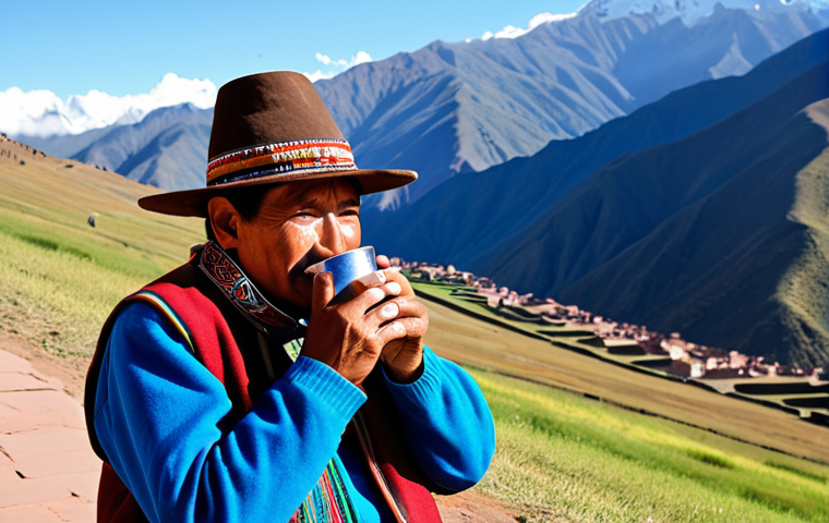 Altitude Sickness Prevention**

"A traveler in Cusco, Peru, drinking mate de coca, fully clothed in Andean attire, surrounded by mountains, blue sky, safe for work, appropriate content, perfect anatomy, natural proportions, professional photography, high quality, modest clothing, family-friendly. Focus on showing the acclimatization process."

**