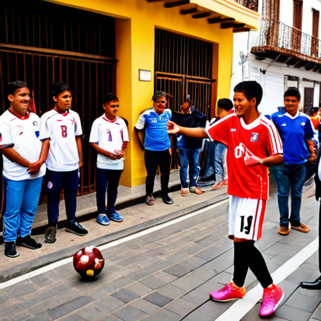 페루 대표 스포츠 축구 문화 - The "Previa" - A Symphony of Anticipation and Culinary Delights**
    
    "A vibrant, bustling stre...