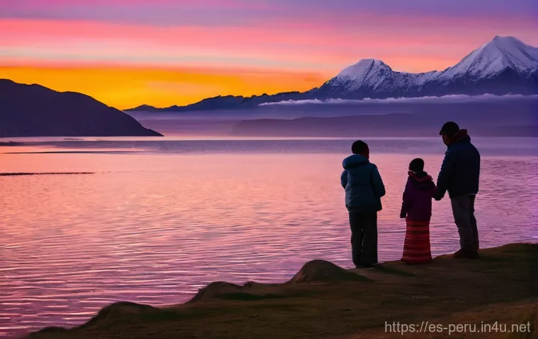 페루에서 가장 큰 호수 - **Prompt 2: Taquile Island Men Weaving and Panoramic View**
    "A serene and detailed portrayal of ...