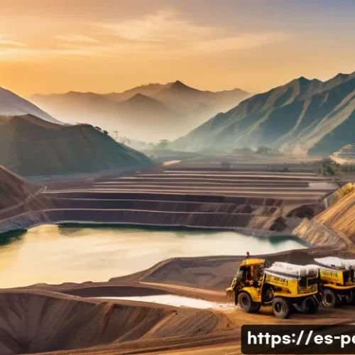 Home 13 페루의 주요 산업 및 경제 동향 - A modern Peruvian mining site at sunrise featuring autonomous mining trucks and drones flying overhe...