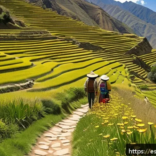 페루에서 도보 여행 추천 코스 - A serene trekking trail in the northern Andean highlands of Cajamarca, Peru, showing a narrow dirt p...